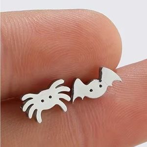 Spider & Bat Stud Halloween Earrings